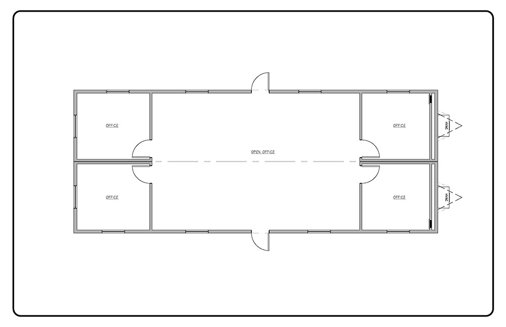 Floor plan of double wide commercial space in Pedricktown, NJ